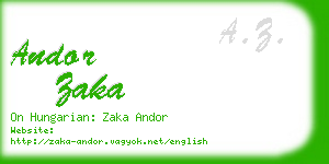 andor zaka business card